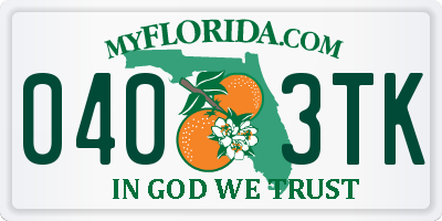 FL license plate 0403TK