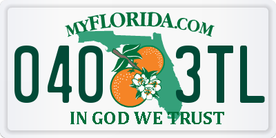 FL license plate 0403TL