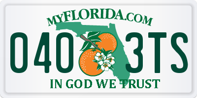 FL license plate 0403TS