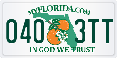 FL license plate 0403TT