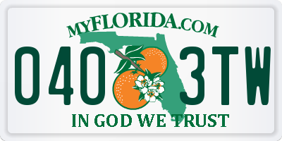 FL license plate 0403TW