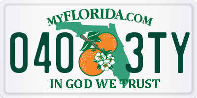 FL license plate 0403TY