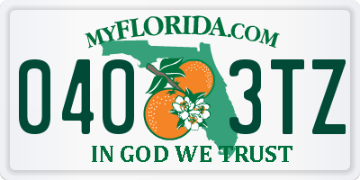 FL license plate 0403TZ