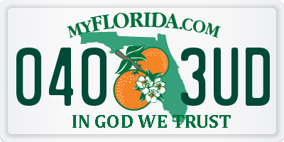 FL license plate 0403UD