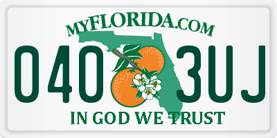 FL license plate 0403UJ