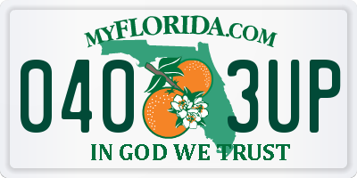 FL license plate 0403UP