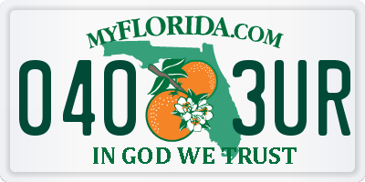 FL license plate 0403UR