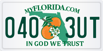 FL license plate 0403UT