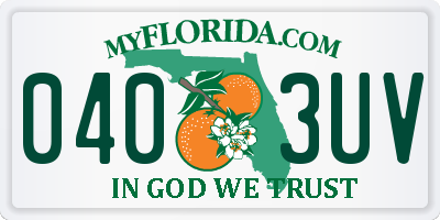 FL license plate 0403UV