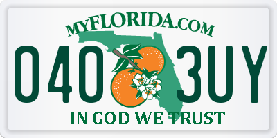 FL license plate 0403UY
