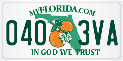 FL license plate 0403VA