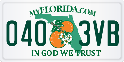 FL license plate 0403VB