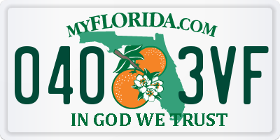 FL license plate 0403VF