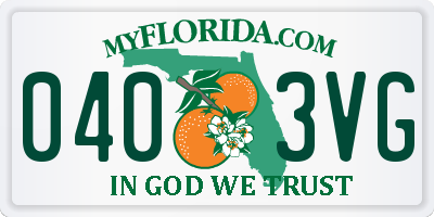 FL license plate 0403VG