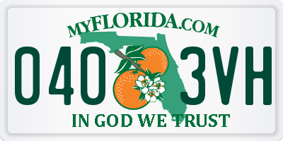 FL license plate 0403VH