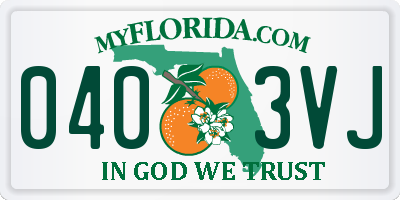 FL license plate 0403VJ