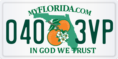 FL license plate 0403VP