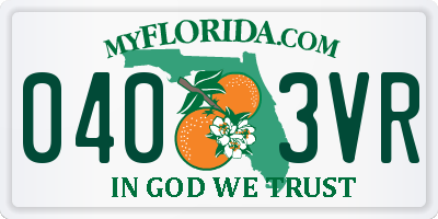FL license plate 0403VR