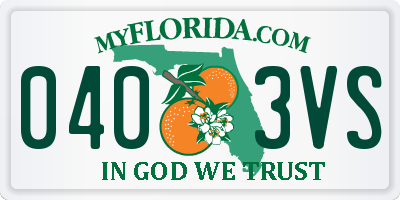 FL license plate 0403VS