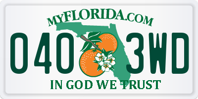 FL license plate 0403WD