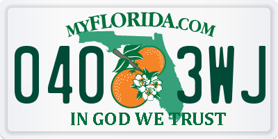 FL license plate 0403WJ