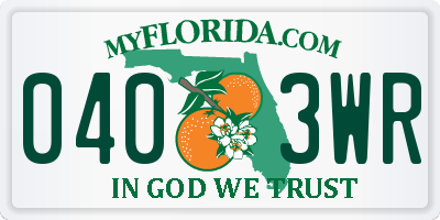 FL license plate 0403WR