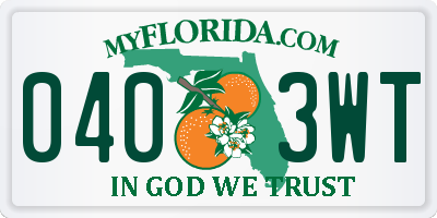 FL license plate 0403WT