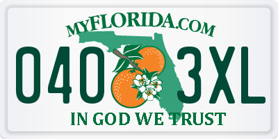 FL license plate 0403XL
