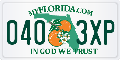 FL license plate 0403XP