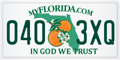 FL license plate 0403XQ
