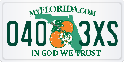 FL license plate 0403XS