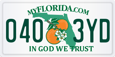 FL license plate 0403YD
