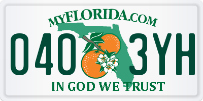 FL license plate 0403YH