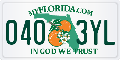 FL license plate 0403YL