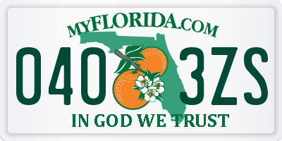 FL license plate 0403ZS