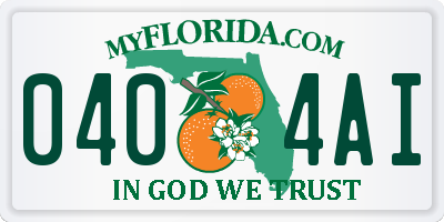 FL license plate 0404AI