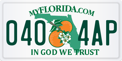 FL license plate 0404AP