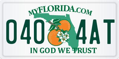 FL license plate 0404AT