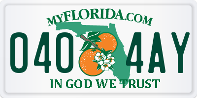 FL license plate 0404AY