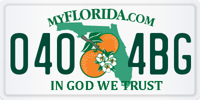 FL license plate 0404BG