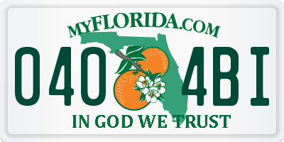 FL license plate 0404BI