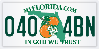 FL license plate 0404BN