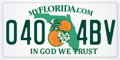 FL license plate 0404BV