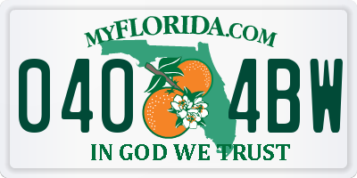 FL license plate 0404BW