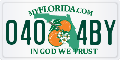 FL license plate 0404BY
