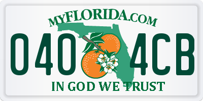 FL license plate 0404CB