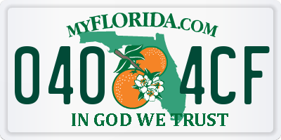 FL license plate 0404CF