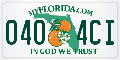 FL license plate 0404CI