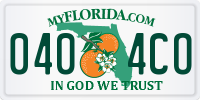 FL license plate 0404CO
