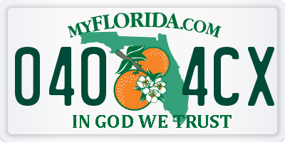 FL license plate 0404CX